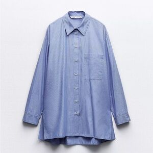 Zara Striped Menswear Style Poplin Shirt